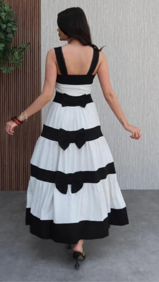 Black And White Stripe Dress FC1843