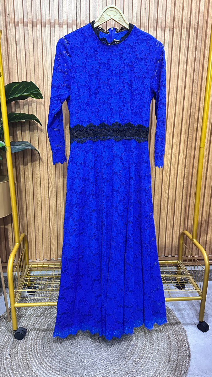 Black Belt Designed Lace Dress FC1832