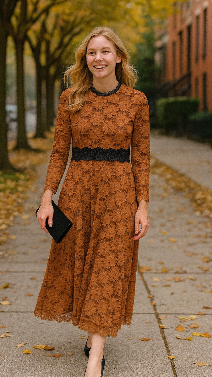 Black Belt Designed Lace Dress FC1832