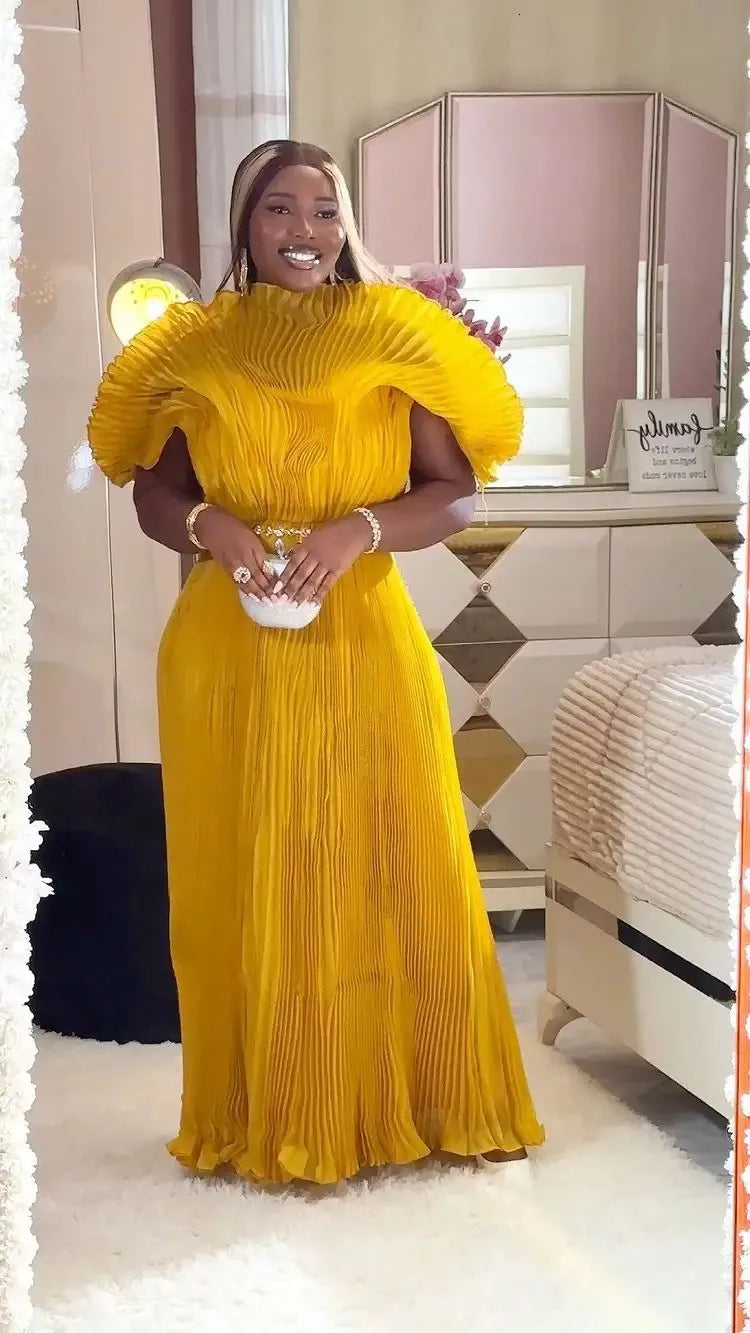 Spread Wings Exquisite Pleated Ruffle Gown FC1827