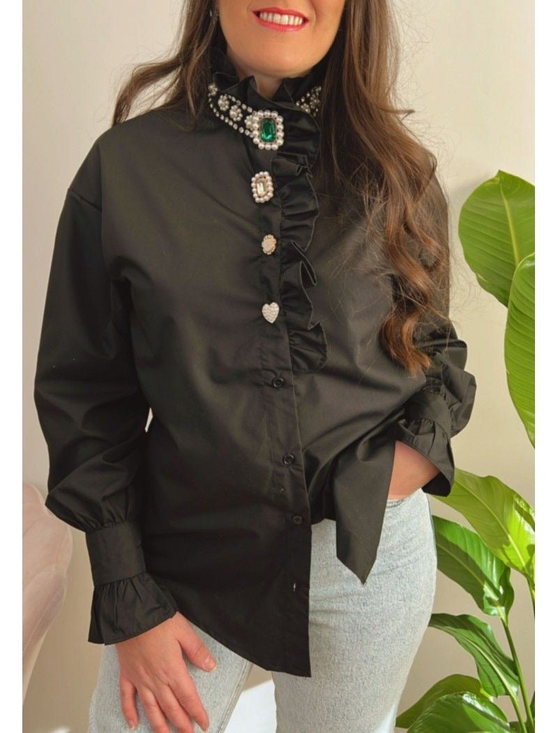 Fc Rhinestone Plain Shirt