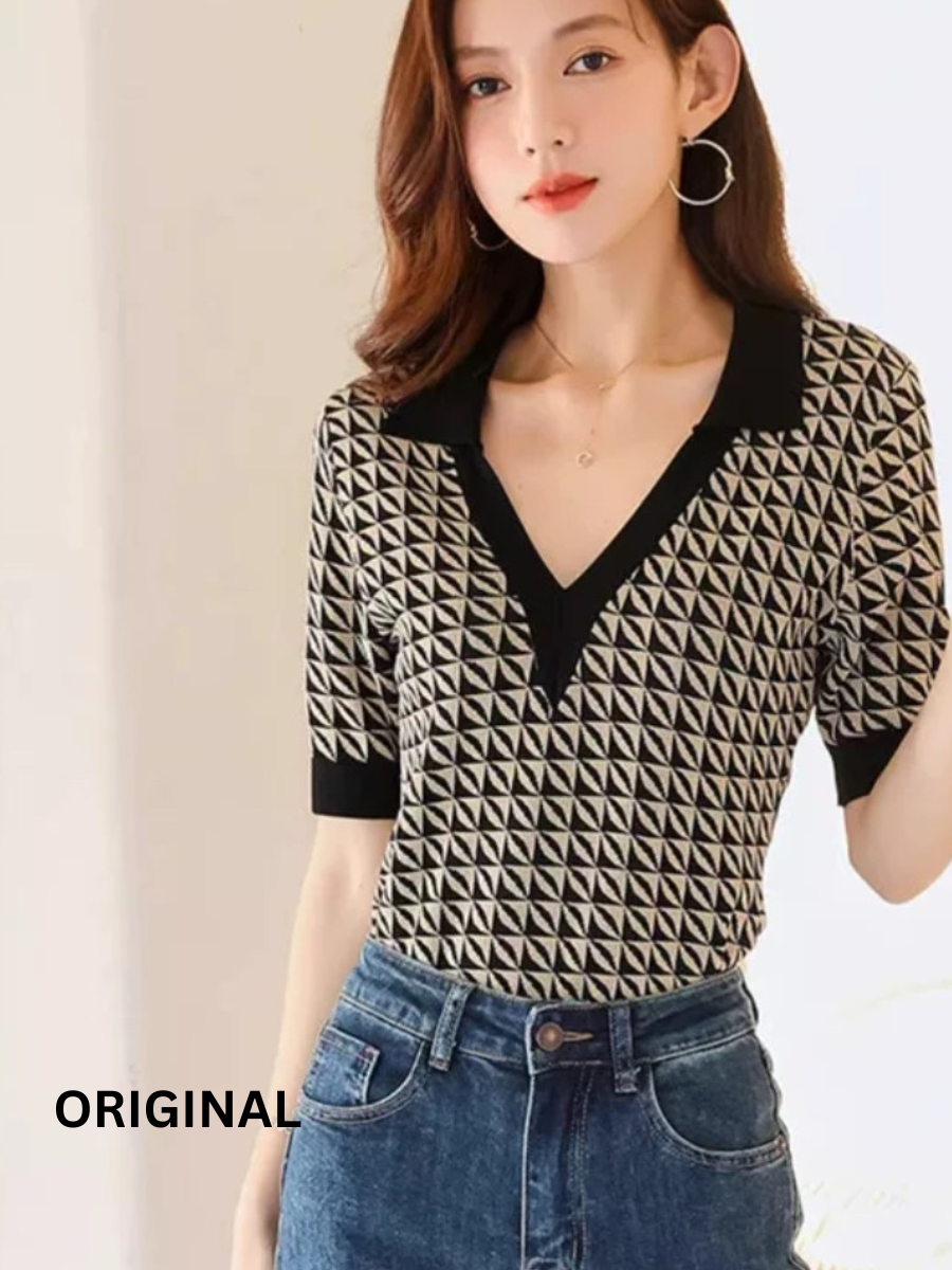 Check Printed Winter Top