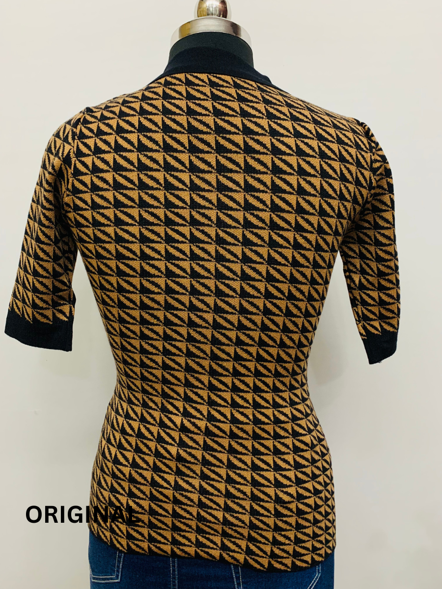 Check Printed Winter Top