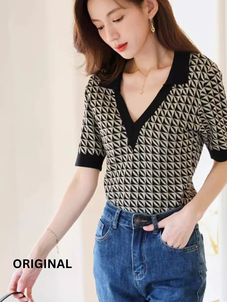 Check Printed Winter Top