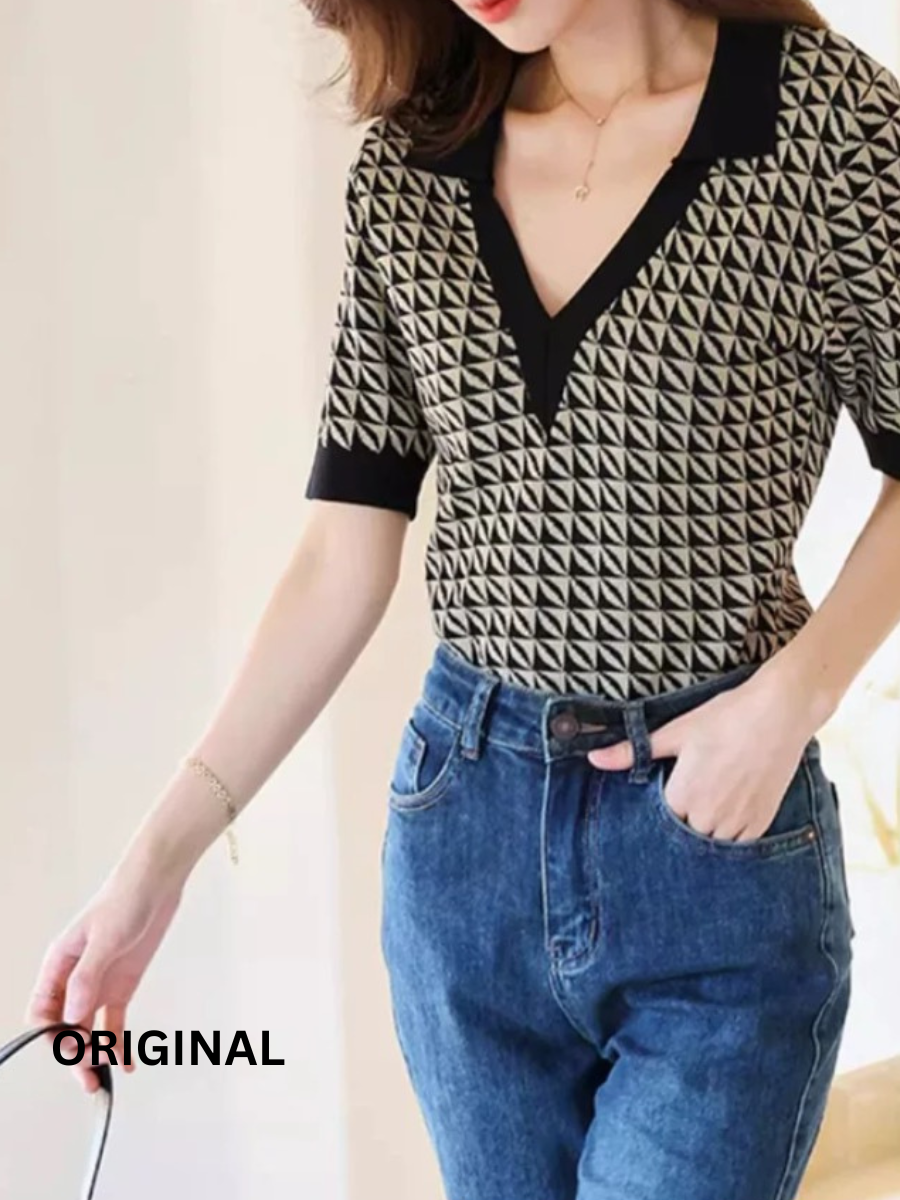 Check Printed Winter Top