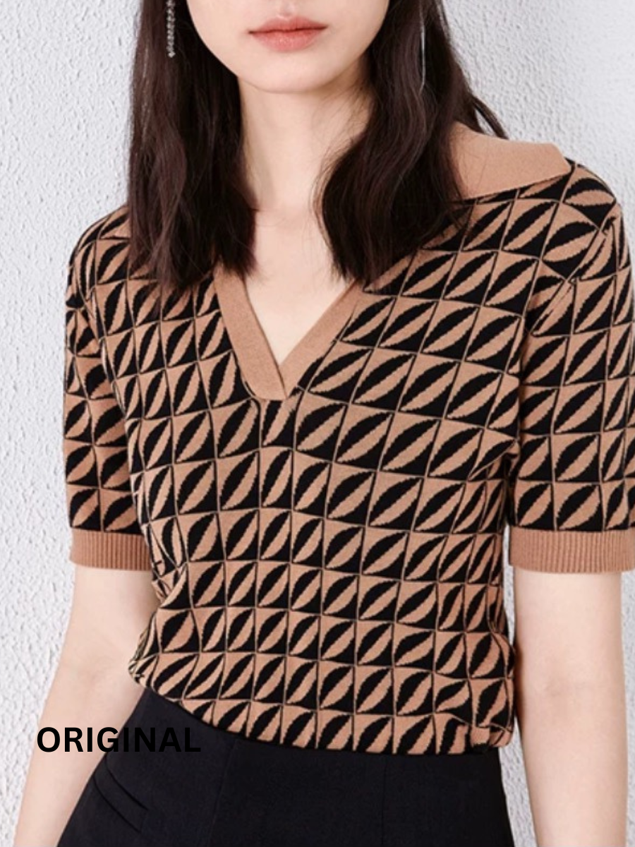 Check Printed Winter Top