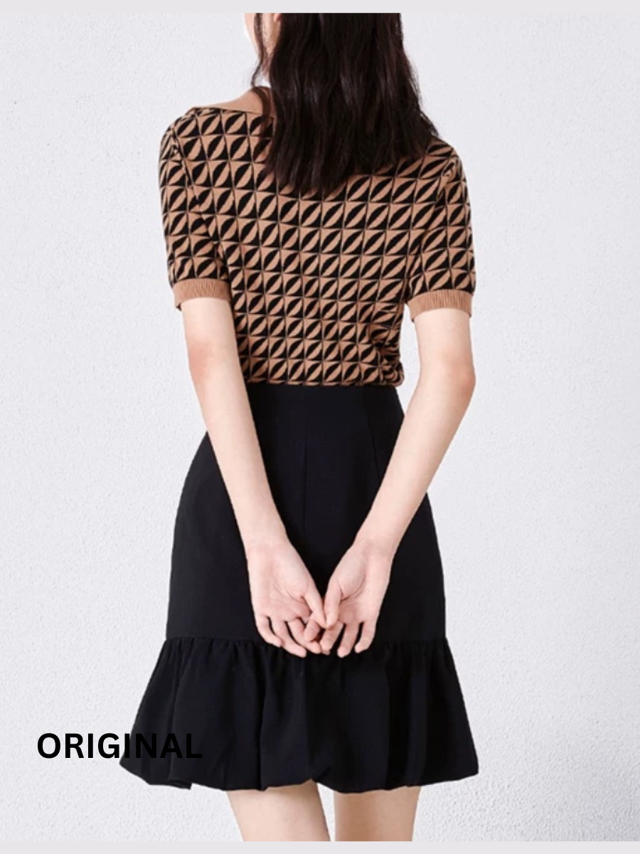 Check Printed Winter Top