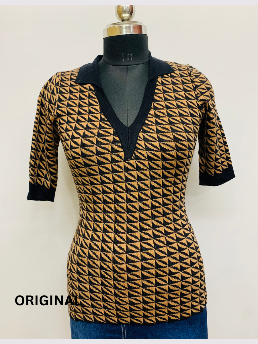 Check Printed Winter Top FC1380