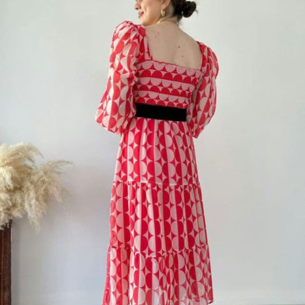 Chiffon Dress with Belt