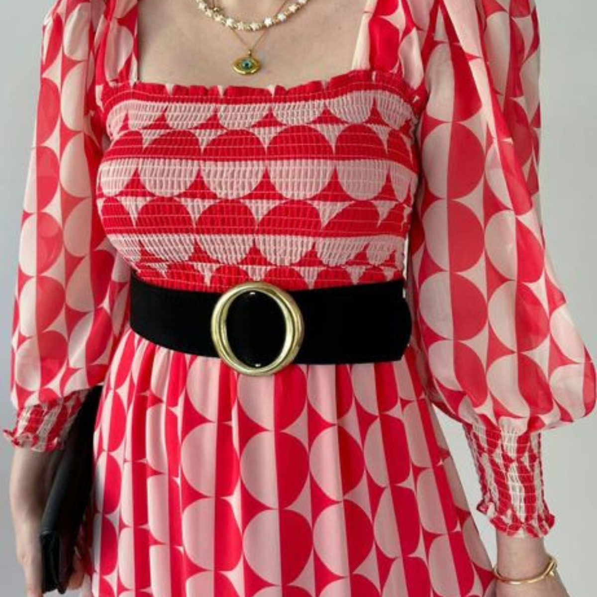 Chiffon Dress with Belt