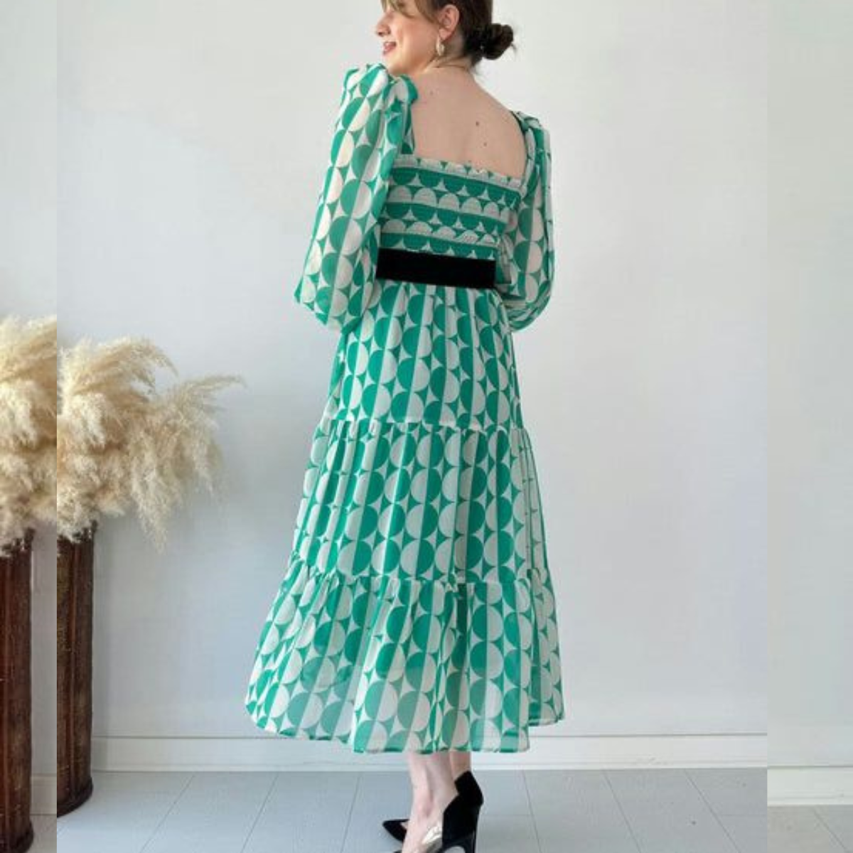 Chiffon Dress with Belt