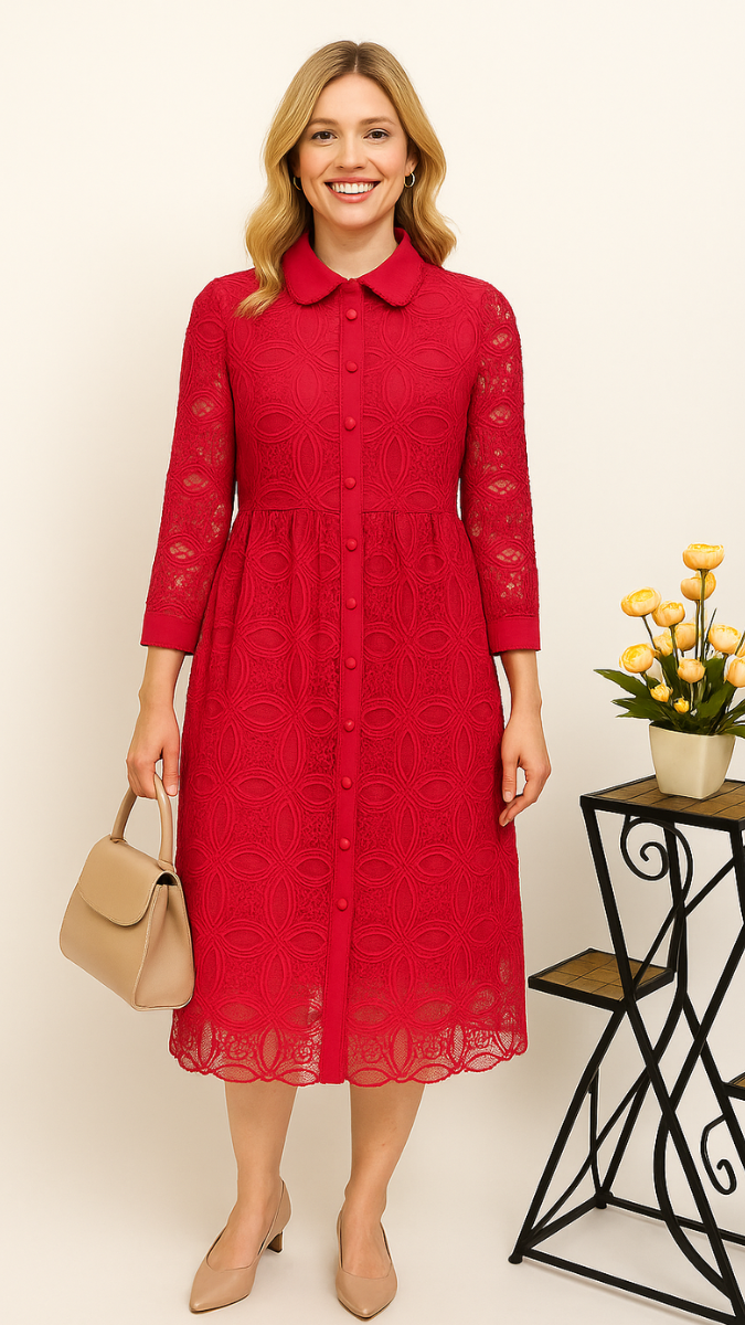 Crochet Lace Hollow Out Dress FC1142