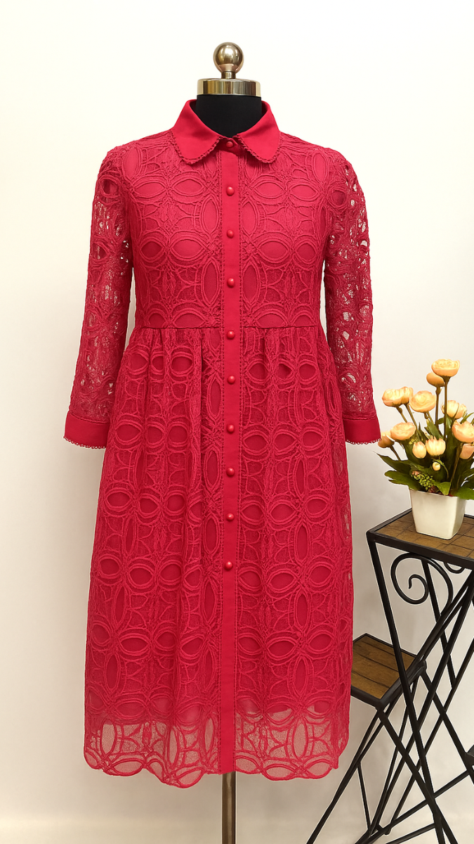 Crochet Lace Hollow Out Dress FC1142