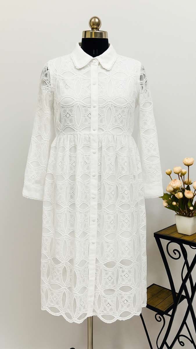 Crochet Lace Hollow Out Dress FC1142