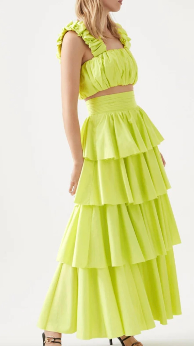 Cropped Top and Tiered Skirt Set FC1909