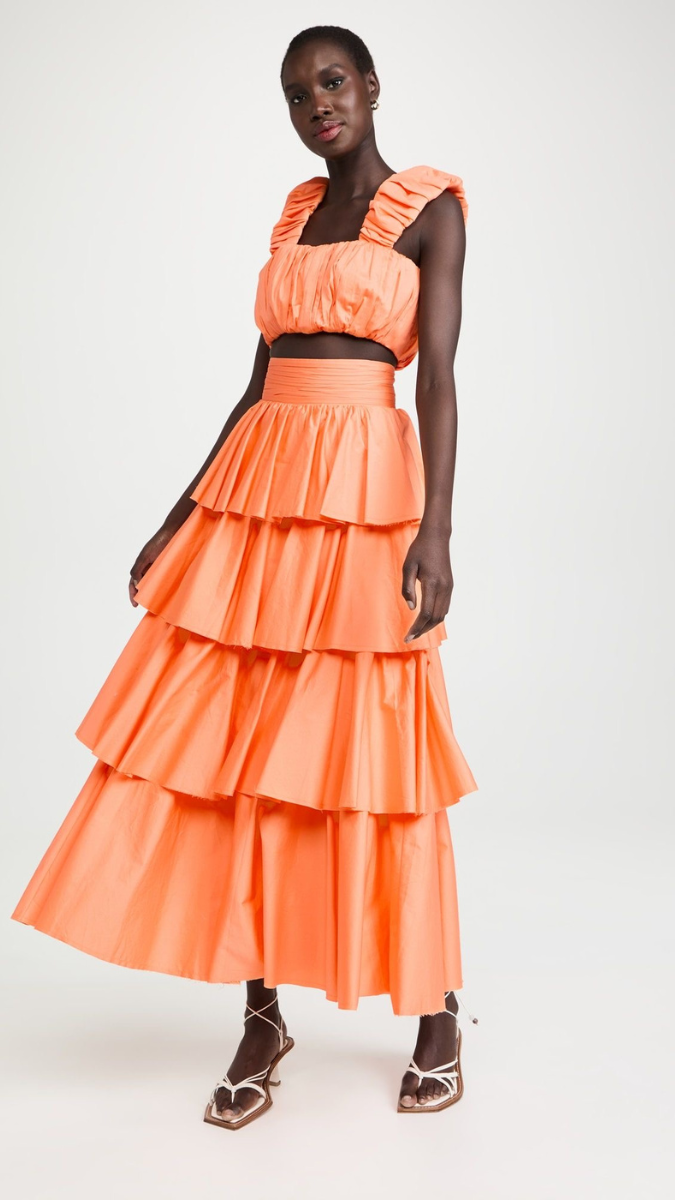 Cropped Top and Tiered Skirt Set FC1909