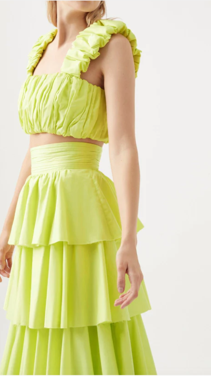 Cropped Top and Tiered Skirt Set FC1909