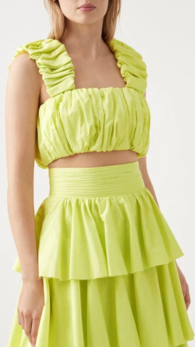 Cropped Top and Tiered Skirt Set FC1909