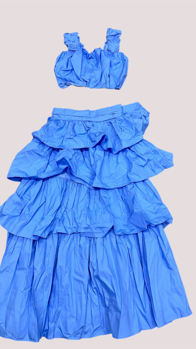 Cropped Top and Tiered Skirt Set FC1909