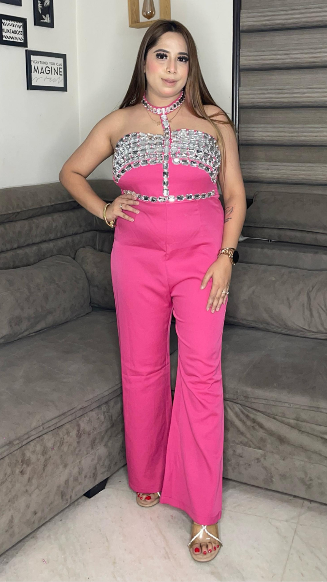 Crystal Halter Neck Jumpsuit FC1962