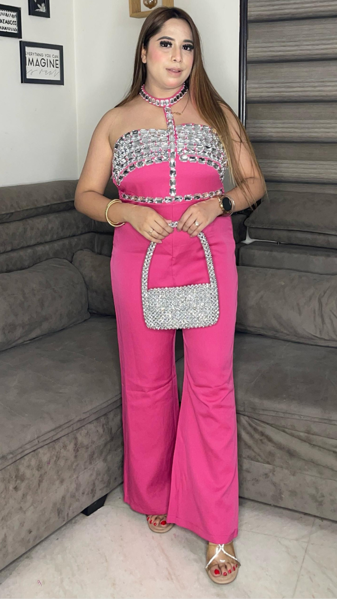 Crystal Halter Neck Jumpsuit FC1962