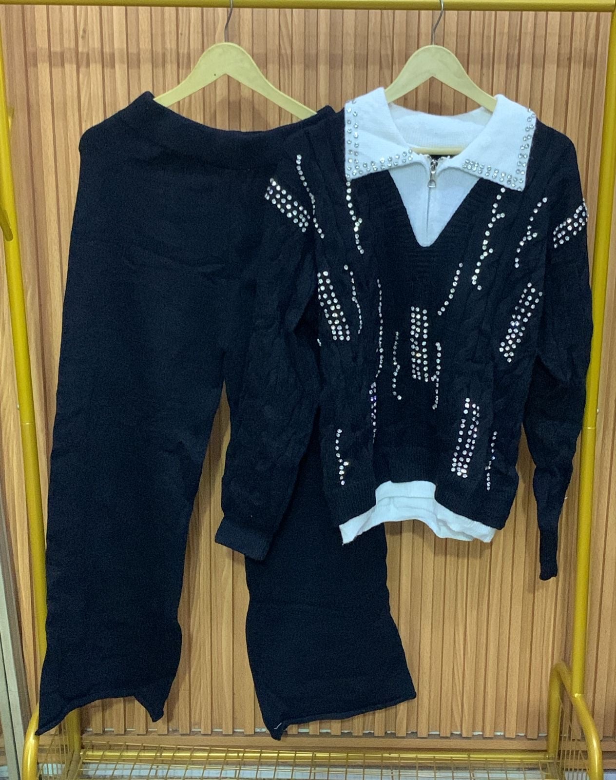 Rhinestone Collared Coord Set FC1779