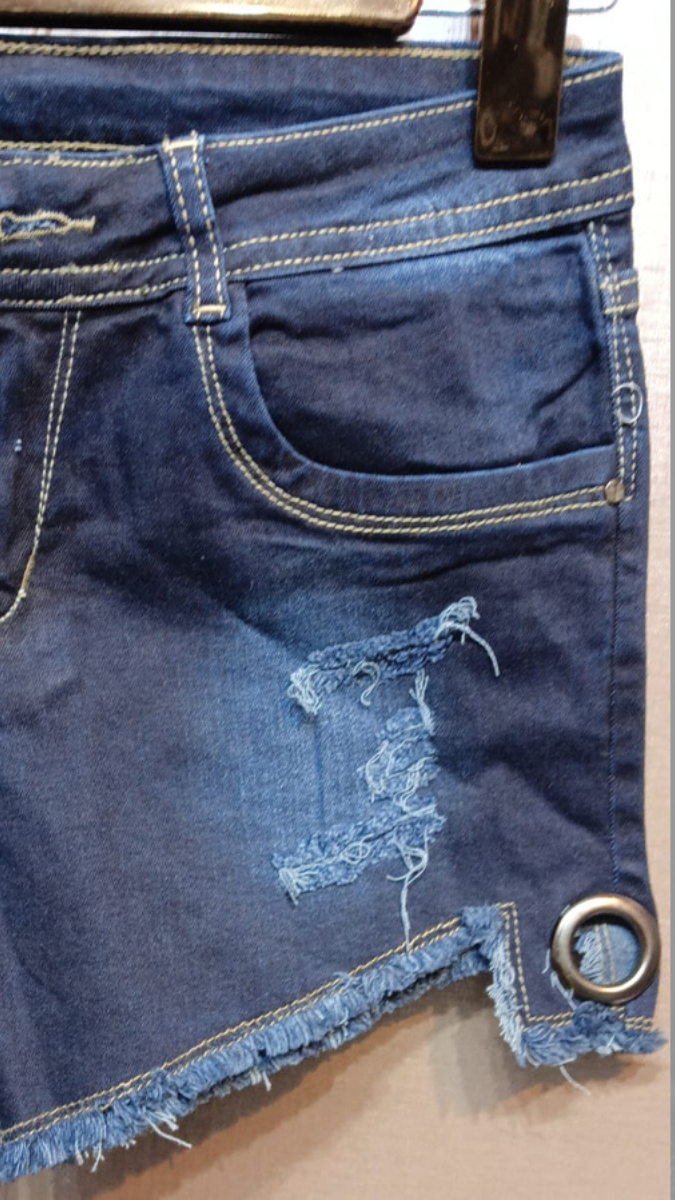 FC Denim Blue Solid Women Designer Shorts