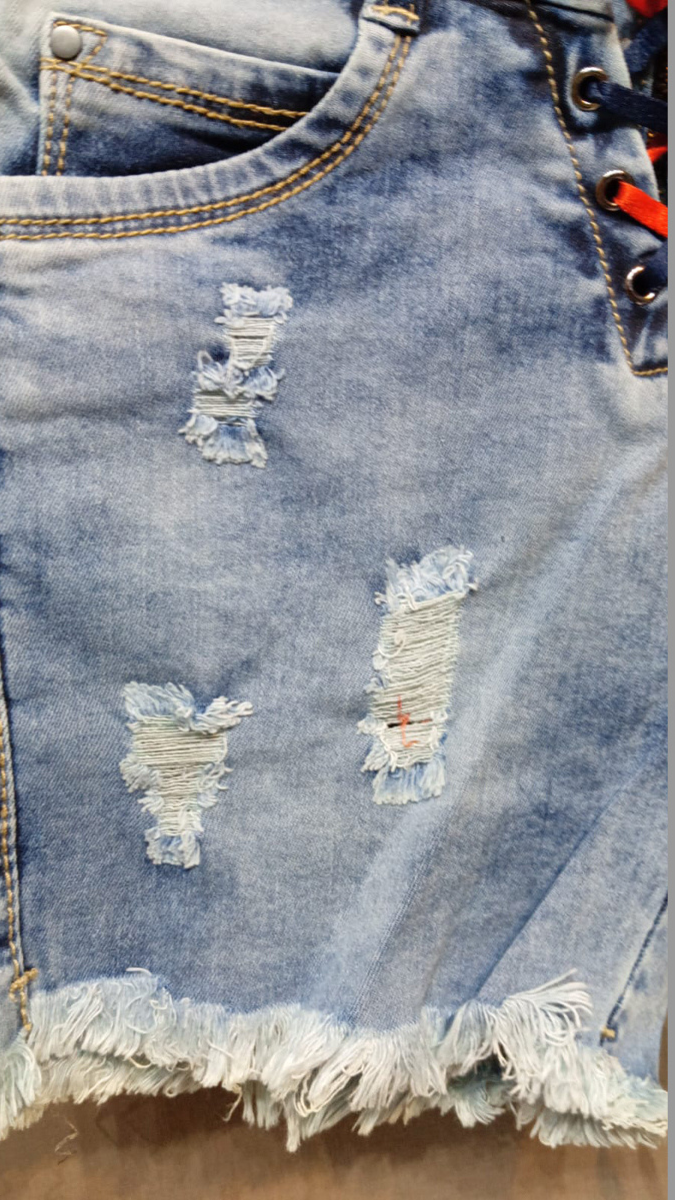 FC Denim Blue Solid Women Designer Shorts