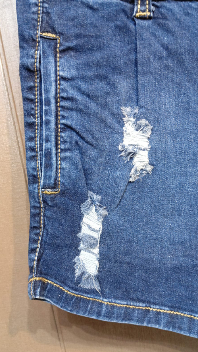 FC Denim Blue Solid Women Jean Shorts