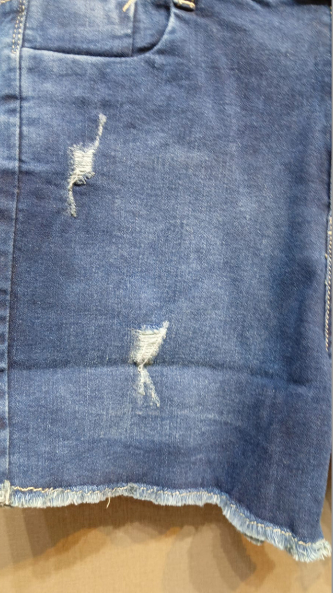 FC Denim Blue Solid Women Jean Shorts
