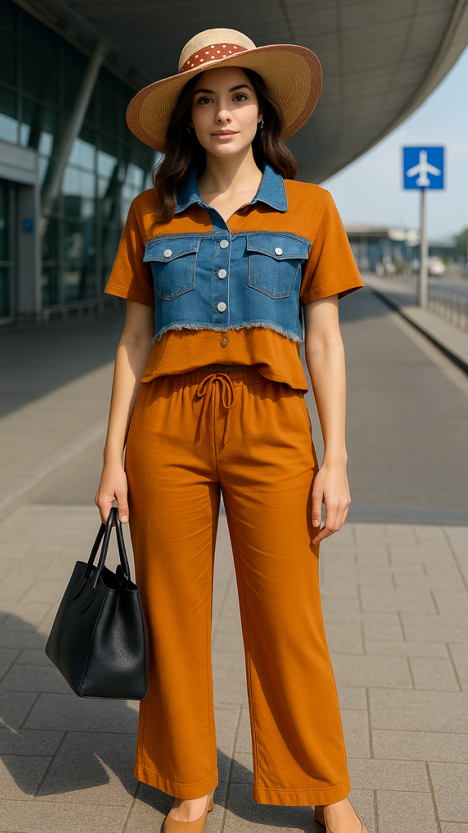 Denim Front Co- Ord Set FC1156