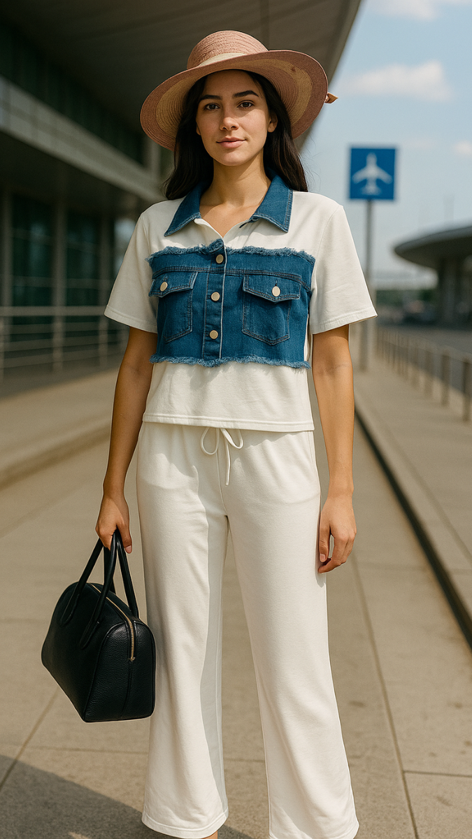 Denim Front Co- Ord Set FC1156