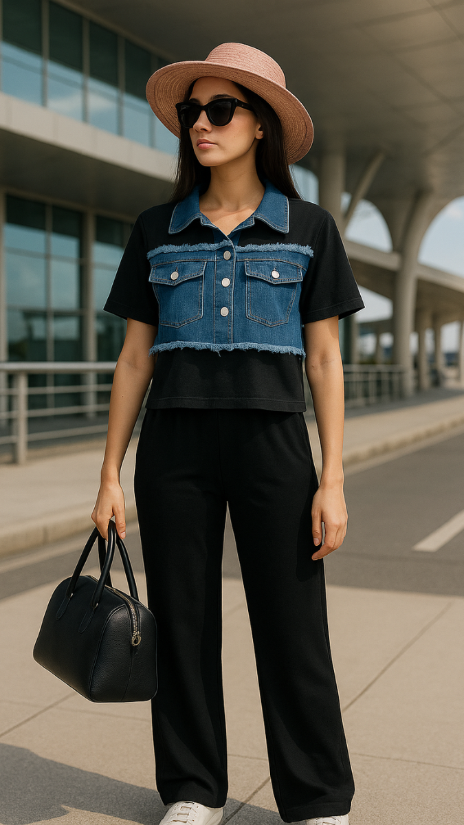 Denim Front Co- Ord Set FC1156