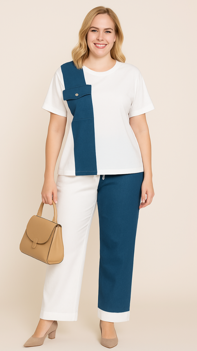 Denim Stripe Co- Ord Set FC1163