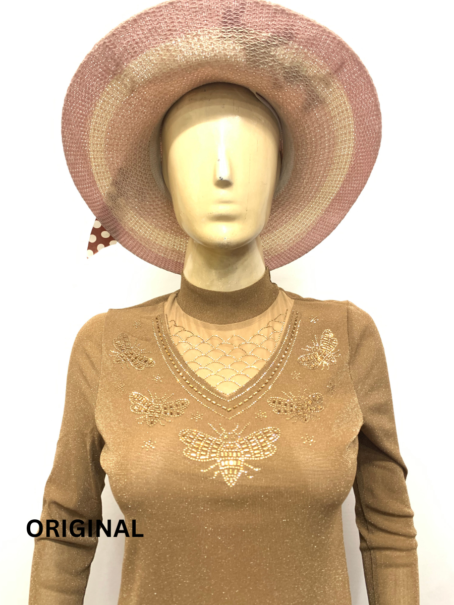 Designer Rhinestone High Neck Top