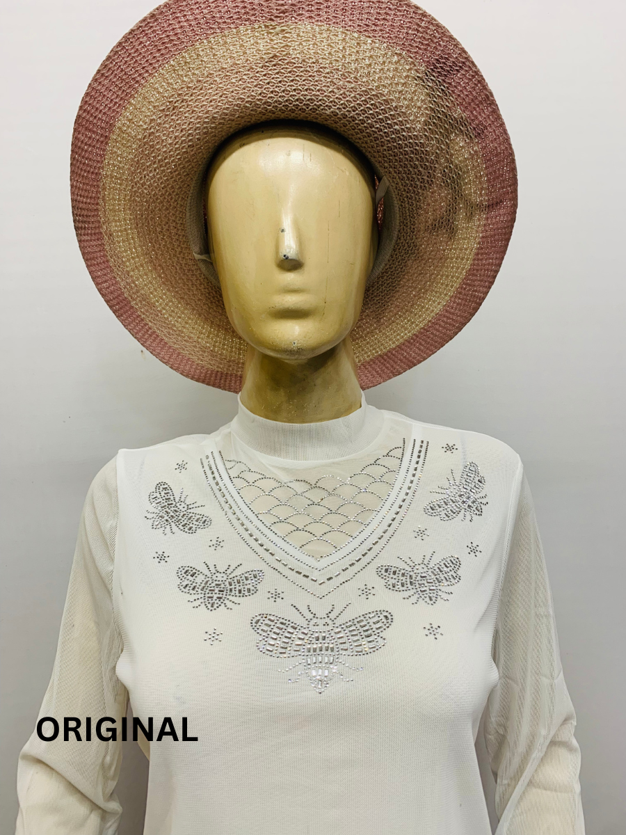 Designer Rhinestone High Neck Top