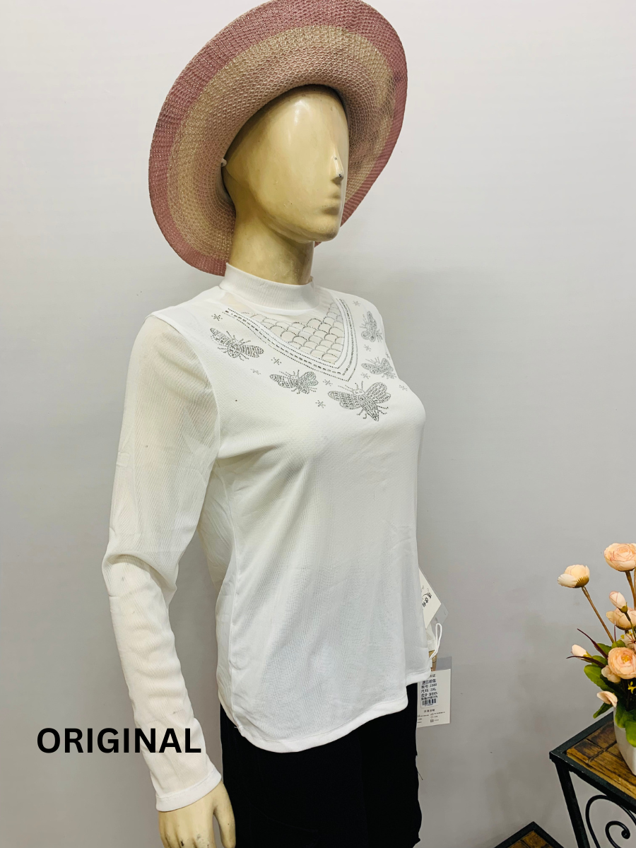 Designer Rhinestone High Neck Top