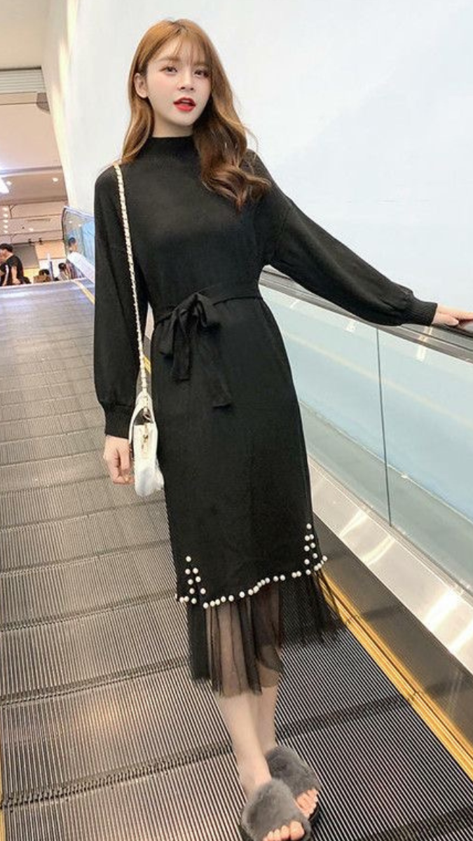 High neck winter dress cheap