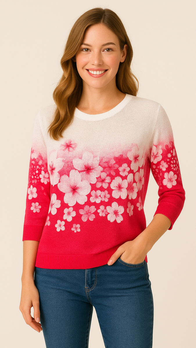 Dual Color Floral Top FC1215