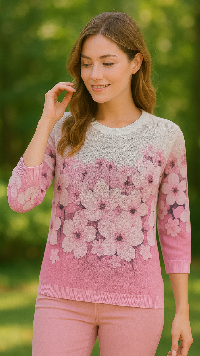 Dual Color Floral Top FC1215