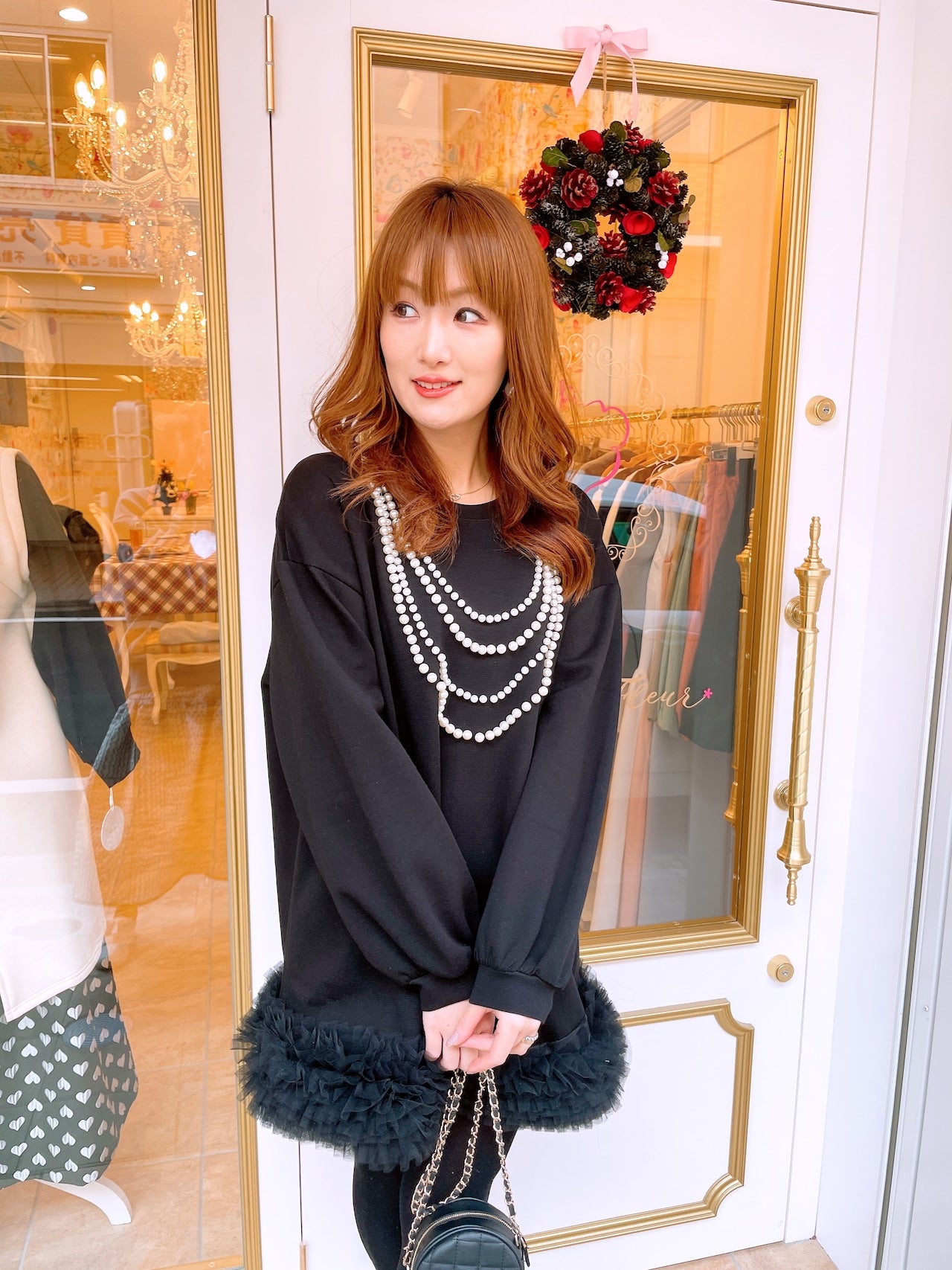 Beautiful Pearl Design Winter Dress FC1293