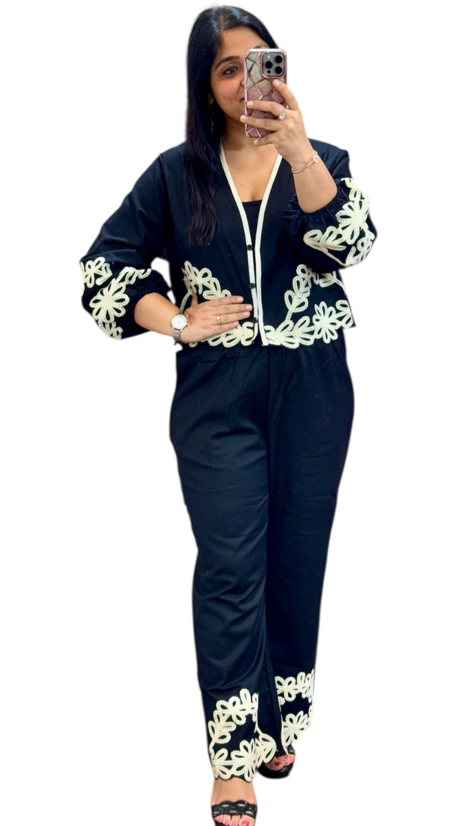 Elastic Sleeve Floral Design Coord Set FC1881