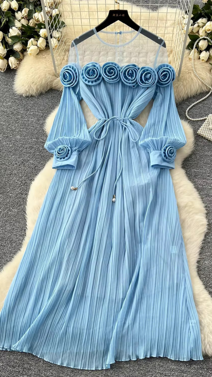 Elegant Dress With 3D Roses FC1908