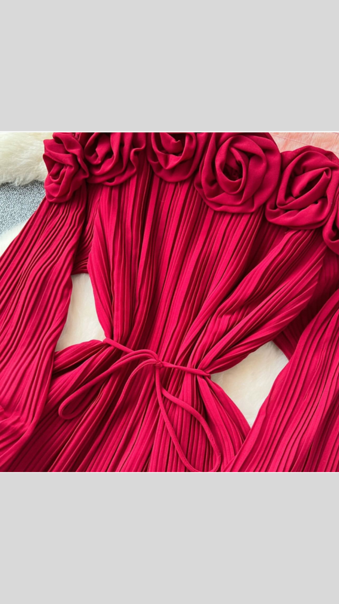 Elegant Dress With 3D Roses FC1908