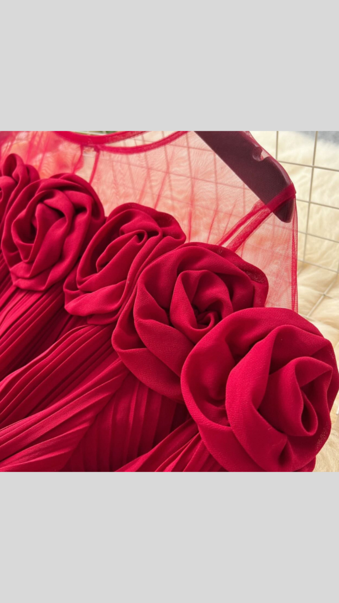 Elegant Dress With 3D Roses FC1908