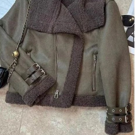 Elegant Faux Leather Jacket For Women White