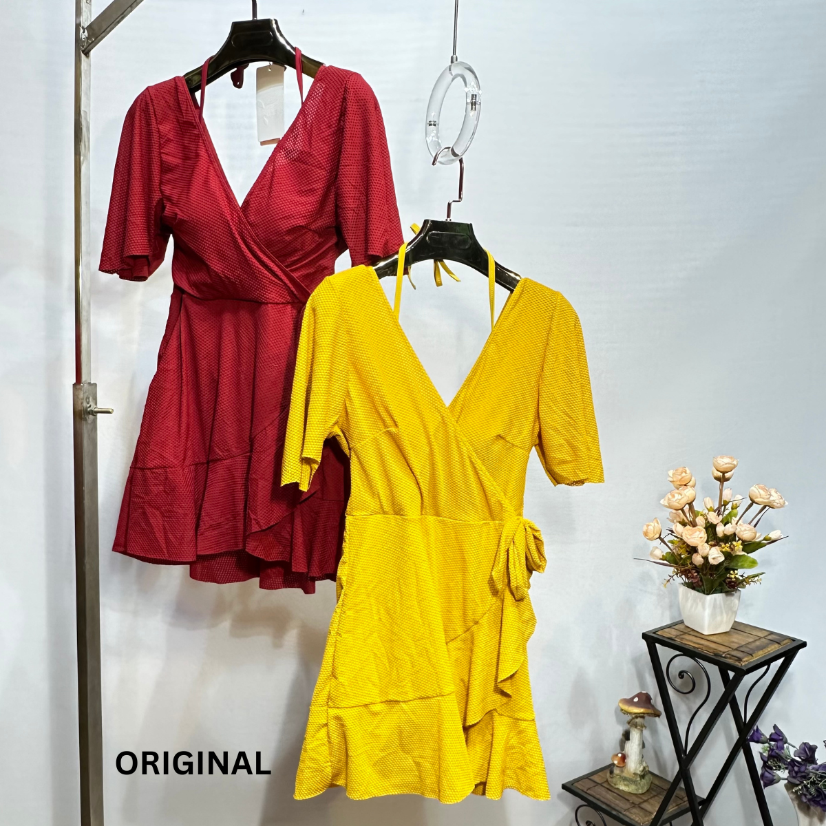 Elegant Short Sleeve Ruffle Trim Swim Dress