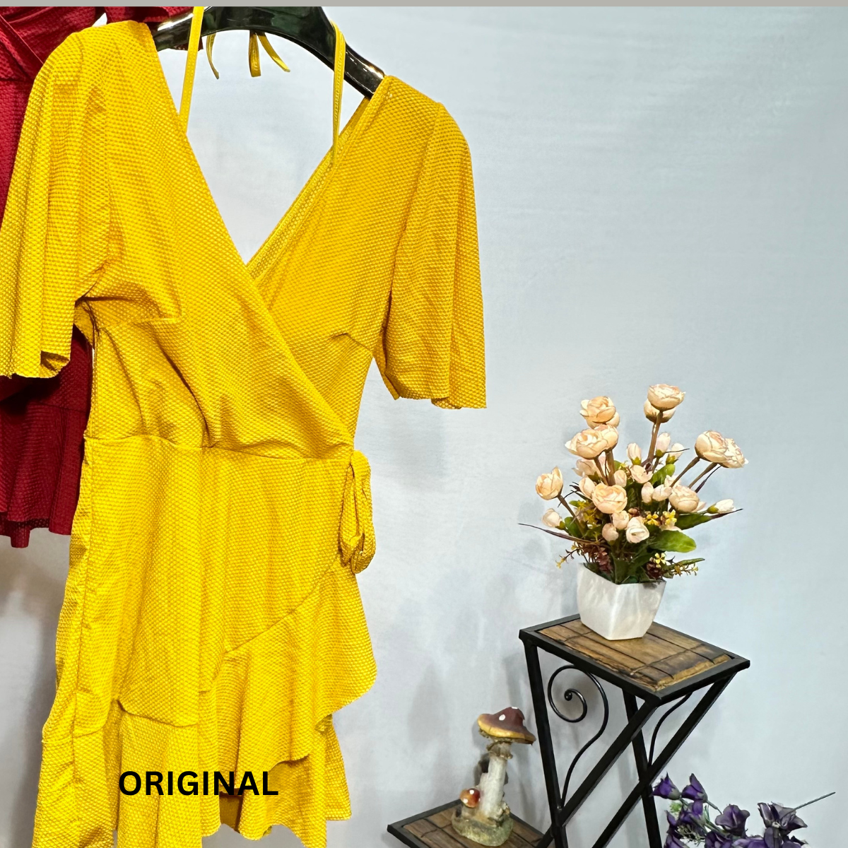 Elegant Short Sleeve Ruffle Trim Swim Dress