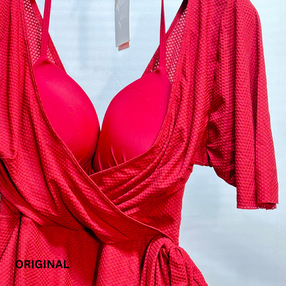 Elegant Short Sleeve Ruffle Trim Swim Dress