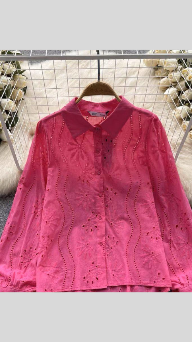 Embroidery Collared Shirt FC1902